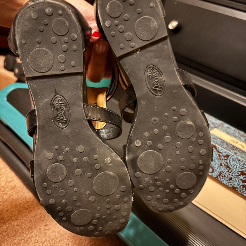 Aerosoles Black Strappy Wedge Sandals - Picture 6 of 6
